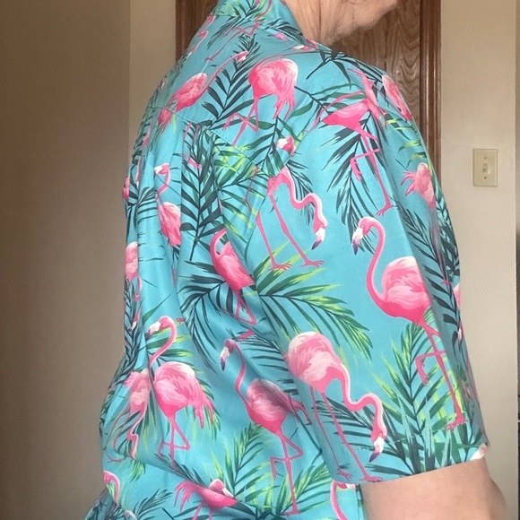 Flamingo‎ Print Aqua & Pink Jumpsuit Size M - Picture 9 of 13